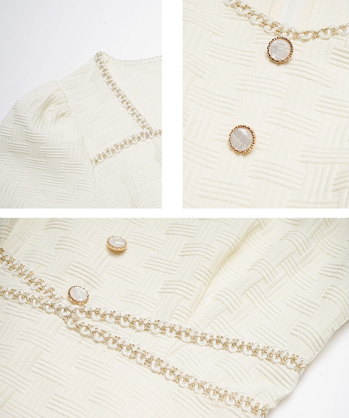 Vanilla Textured Midi Dress