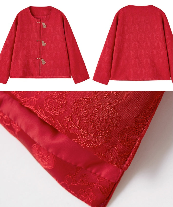 Red Peony Cheongsam Jacket