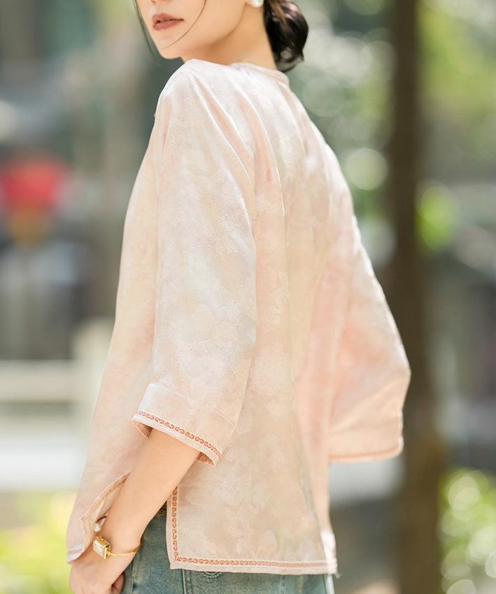 Peach Silk Cheongsam Top