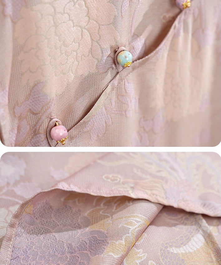 Shuya's Pink Cheongsam Silk Dress