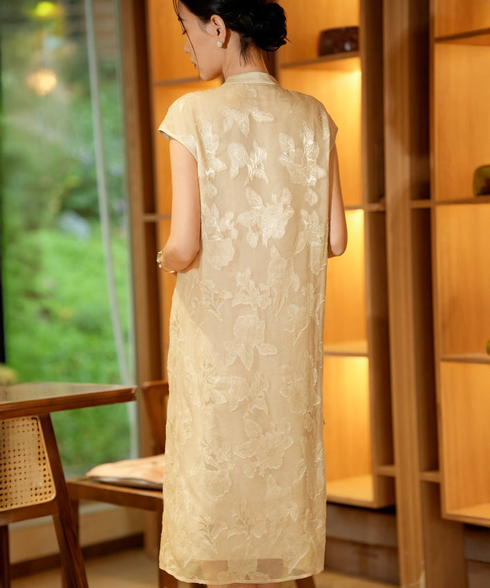 Champagne Bloom Cheongsam Dress
