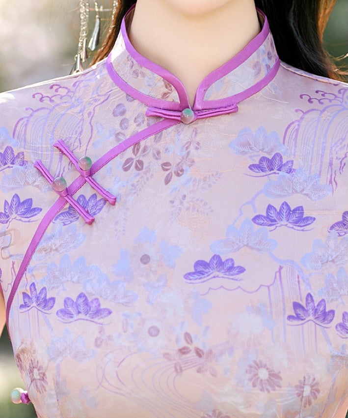 Qiqi's Purple Cheongsam