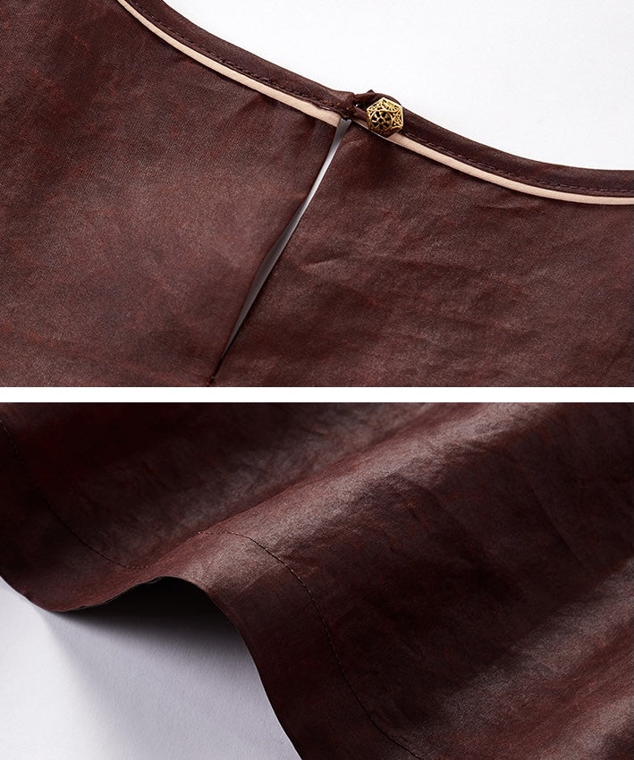 Mahogany Whisper Silk Dress