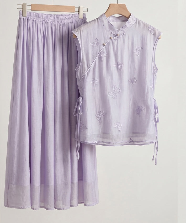 Rayna Cheongsam Top & Skirt Set