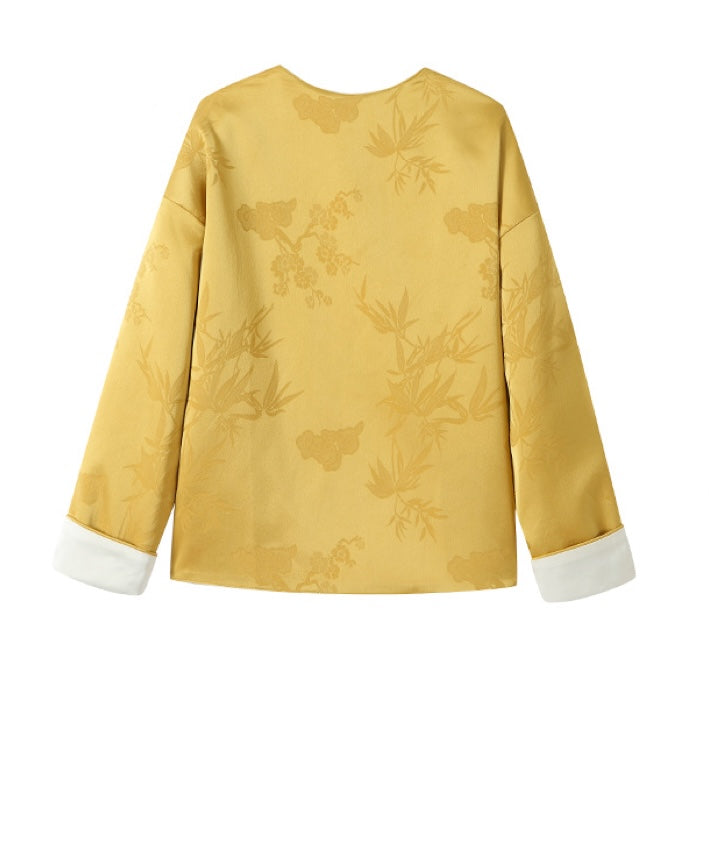 Ivory Gold Reversible Cheongsam Jacket