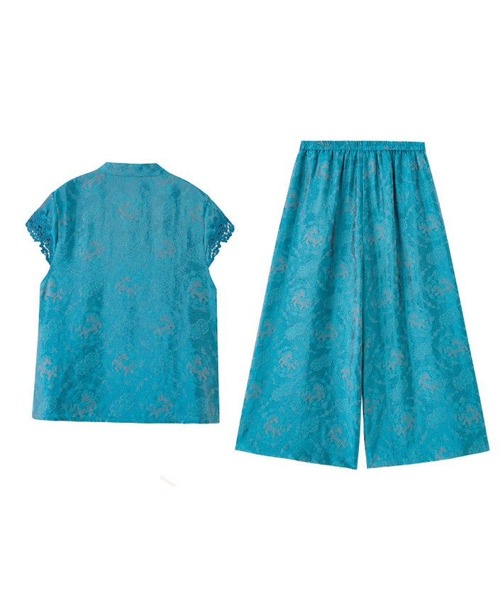 Cyrene Azure Cheongsam Set