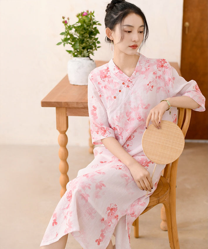 樱雾流韵旗袍连衣裙
