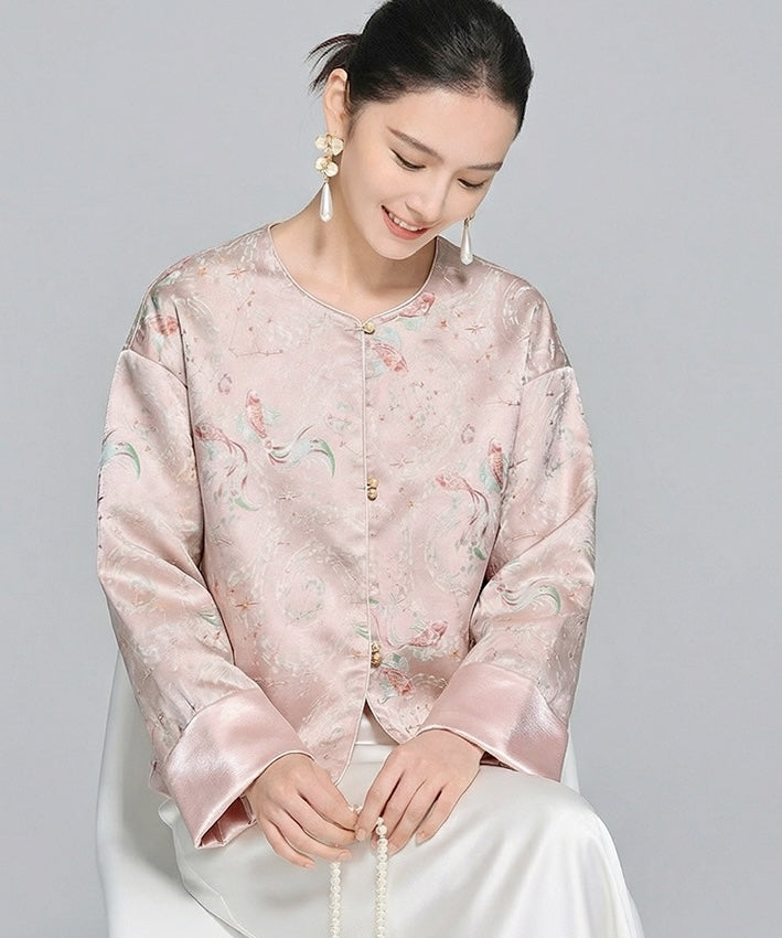 Blush Satin Cheongsam Jacket Top