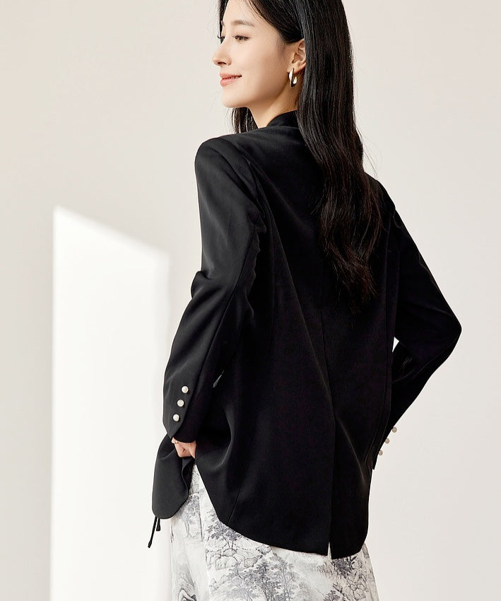 Shan Simple Single Knot Black Blazer