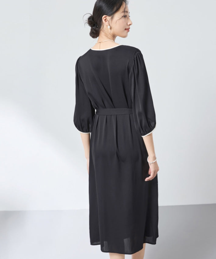 Obsidian Buttoned Midi Dress
