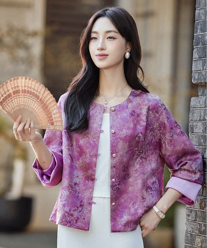 绘意提花旗袍夹克