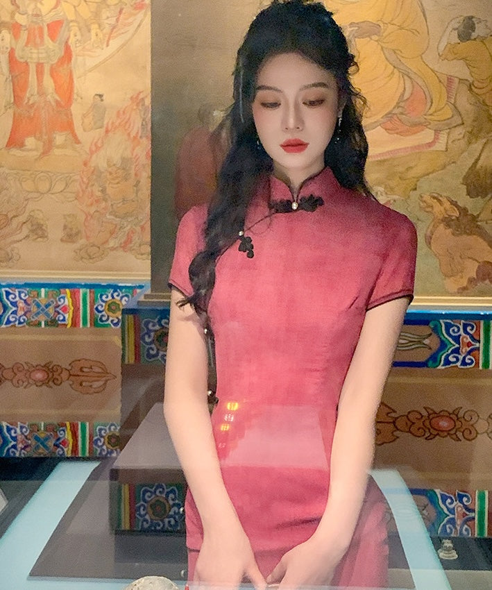 Sugar Plum Capsleeves Maxi Cheongsam