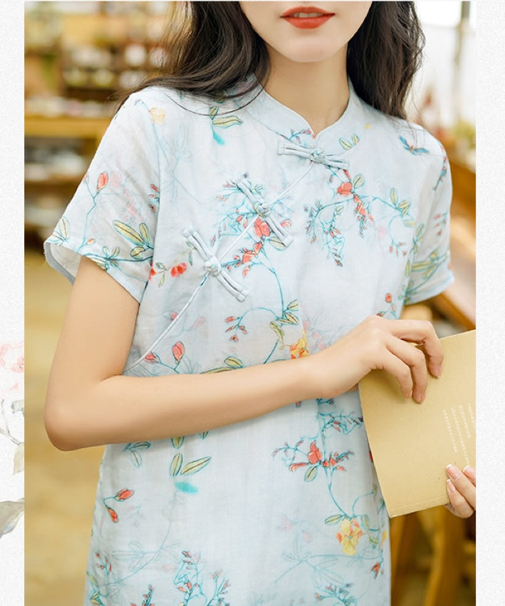 Jo Pastel Blue Casual Cheongsam