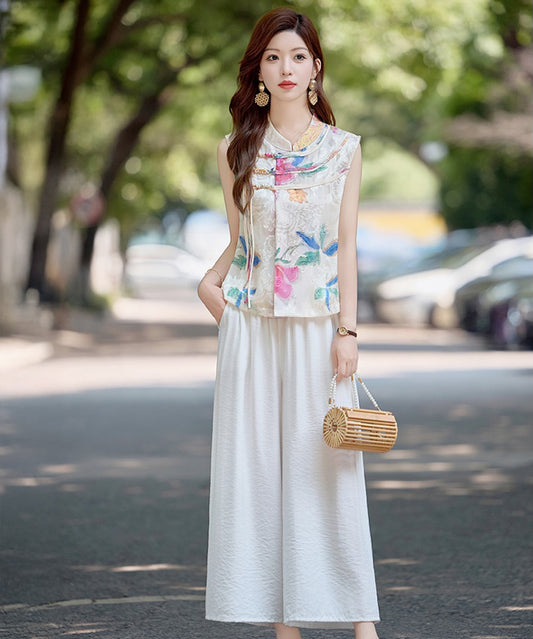 Ayu Cheongsam Vest Top + Pants Set