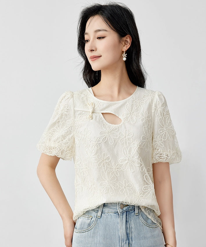 Daisy Lace Cheongsam Blouse