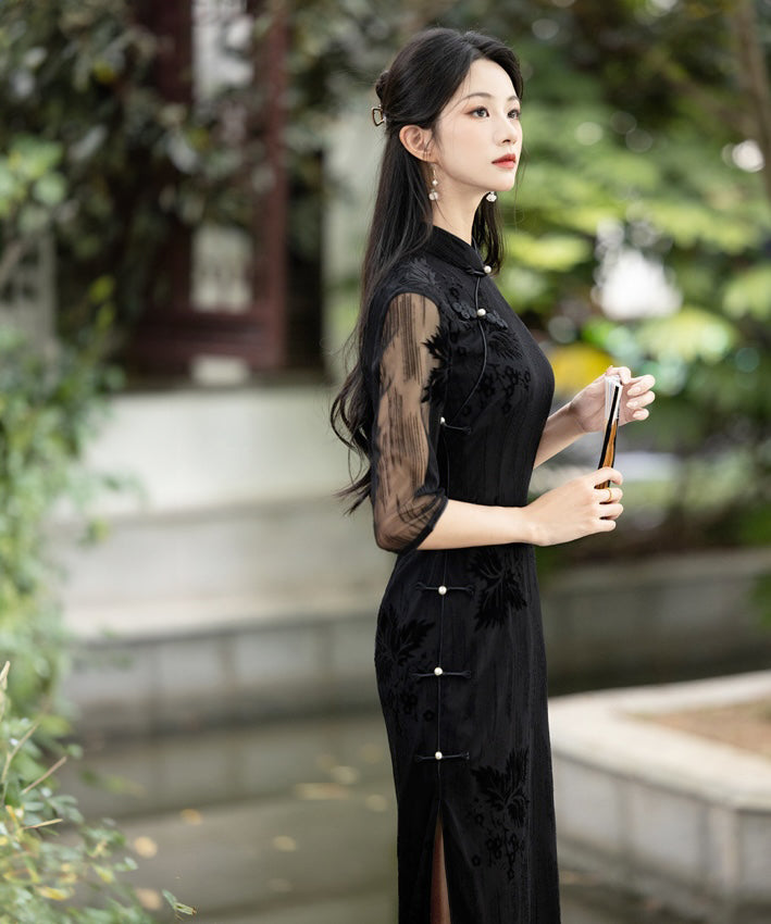 Black Autumn Cheongsam