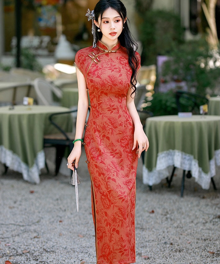 Lady Mei's Red Maxi Cheongsam