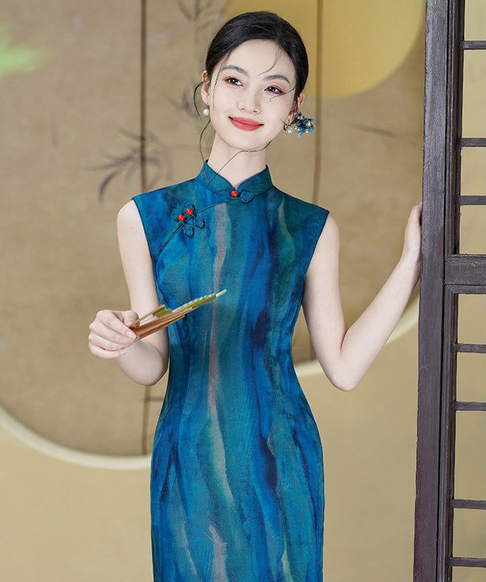 The Beautiful Blue Cheongsam