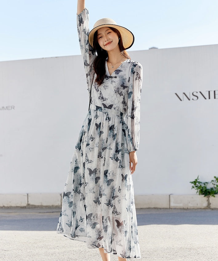 Butterfly Oriental-Inspired Dress