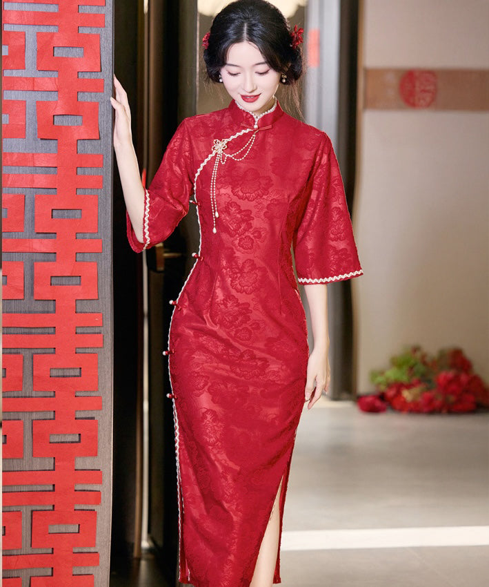 Bridal Red Autumn Cheongsam