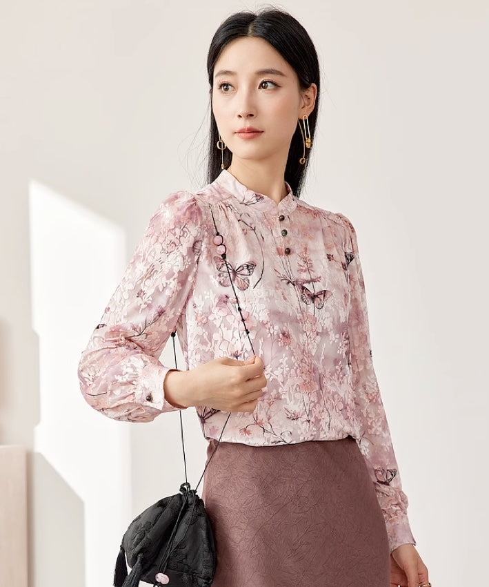 Jiexi Mandarin Collar Blouse