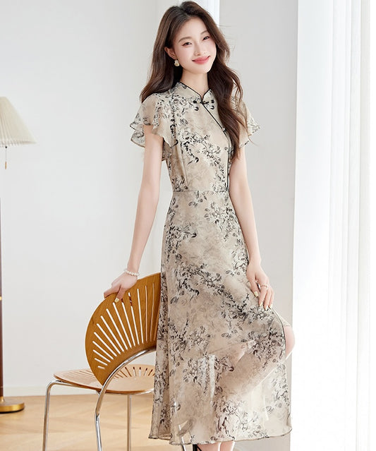 Yu En Floral Cheongsam Dress
