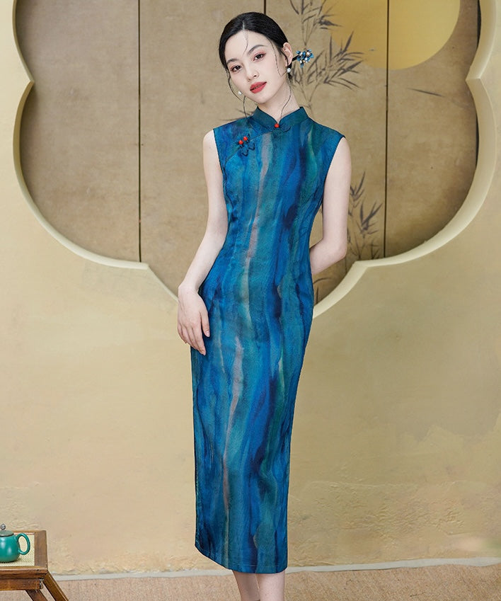 The Beautiful Blue Cheongsam
