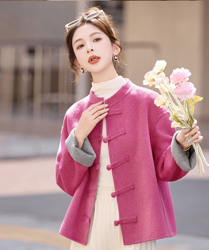 Yi-May Oriental Knot Woolen Coat