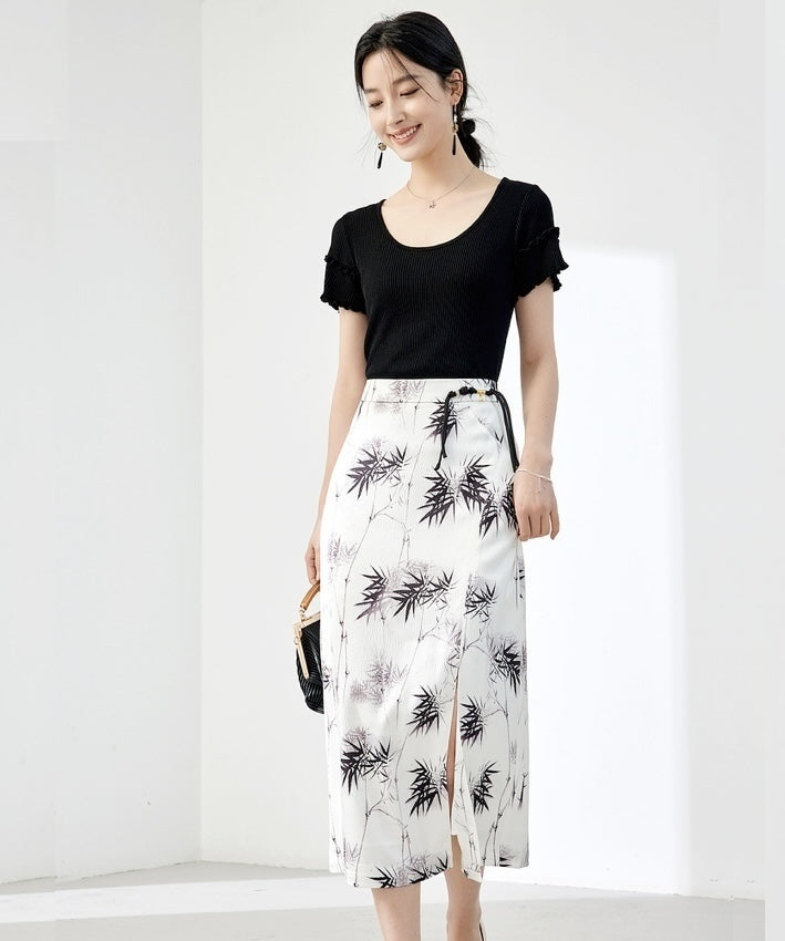 Ensi Paint-Stroke Knot Skirt