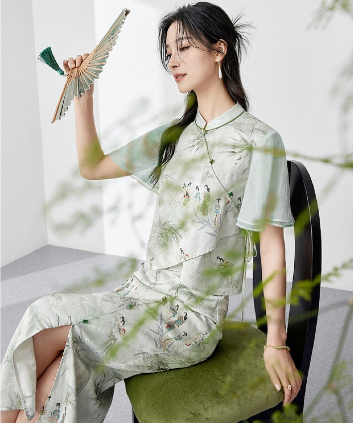 Dorothy Mandarin Knot & Skirt Set