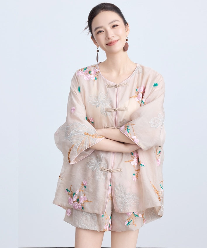 Julienne Oriental Embroidery Top + Shorts Set
