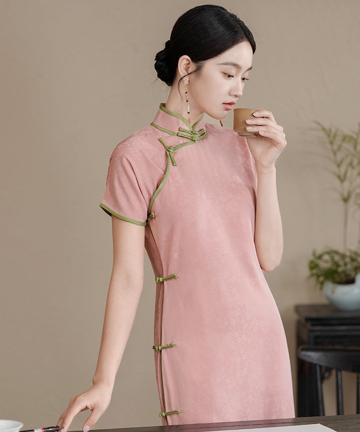 Cerise Pink Maxi Cheongsam