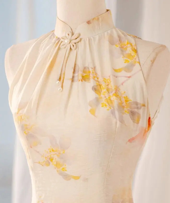 Osmanthus Goldish Sleeveless Cheongsam