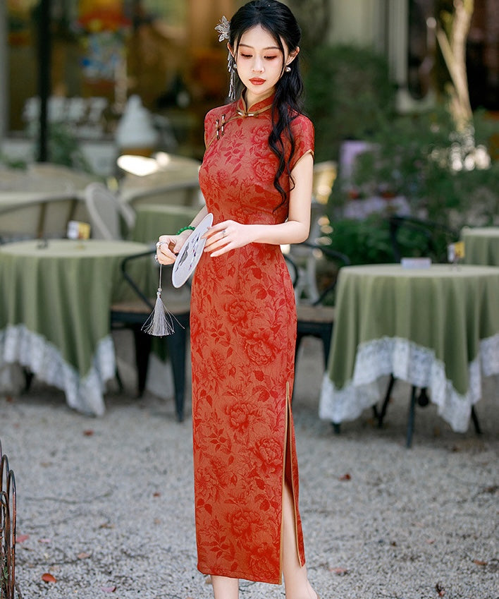 Lady Mei's Red Maxi Cheongsam