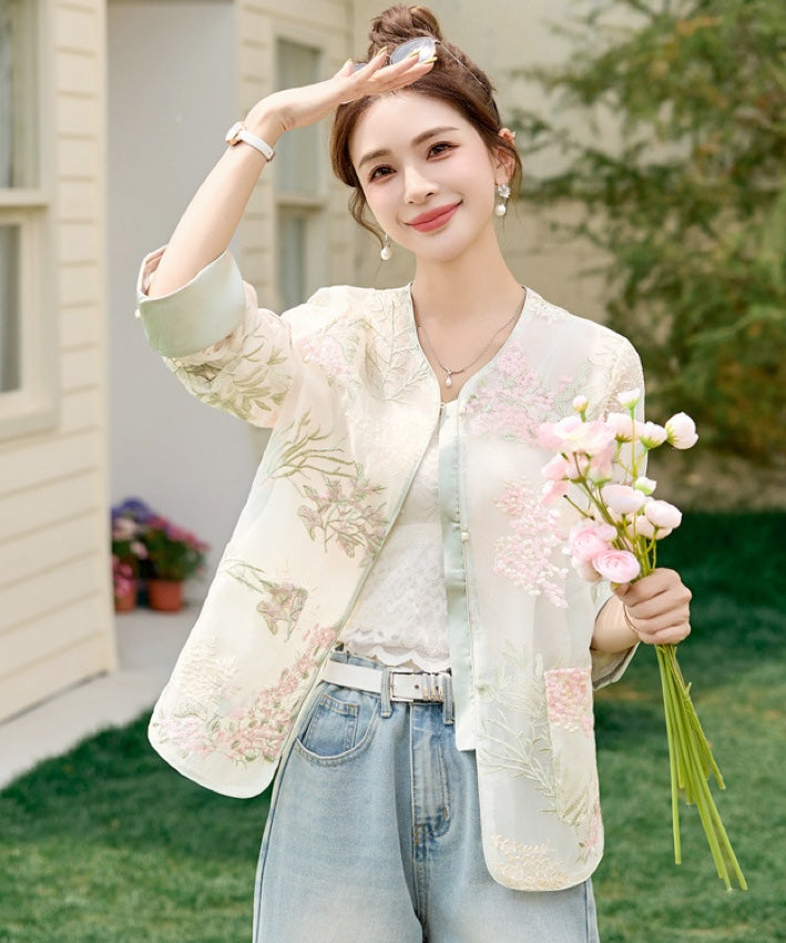 Bri Organza Embroidery Cheongsam Jacket