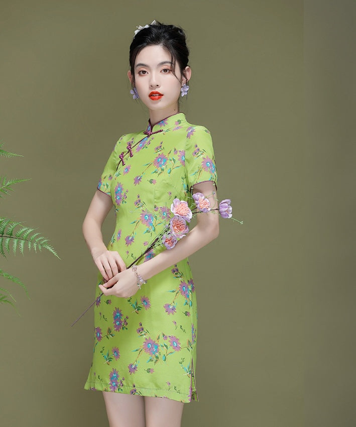 Tiffany's Lime Silk Cheongsam