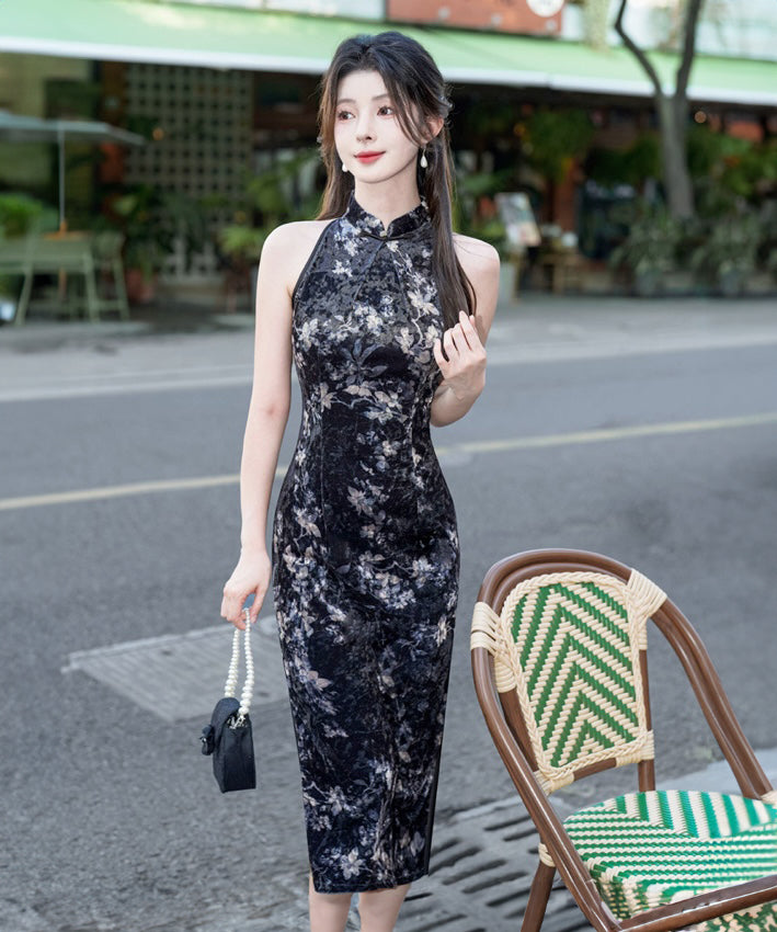 Missy Rou Velvety Halterneck  Cheongsam