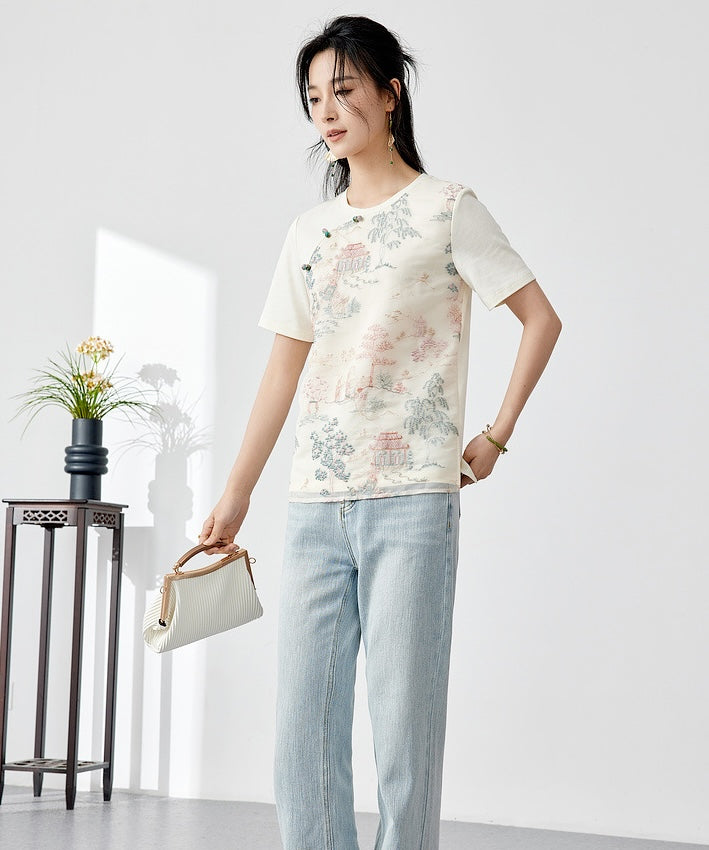 Kelly Embroidered Cheongsam Tee