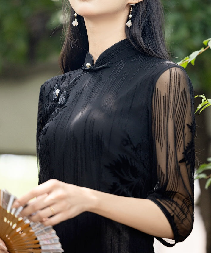 Black Autumn Cheongsam