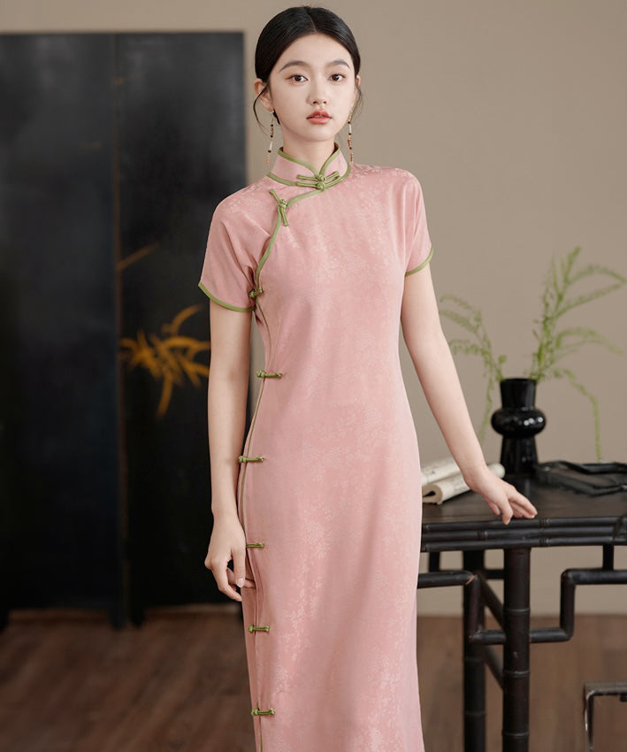 Cerise Pink Maxi Cheongsam