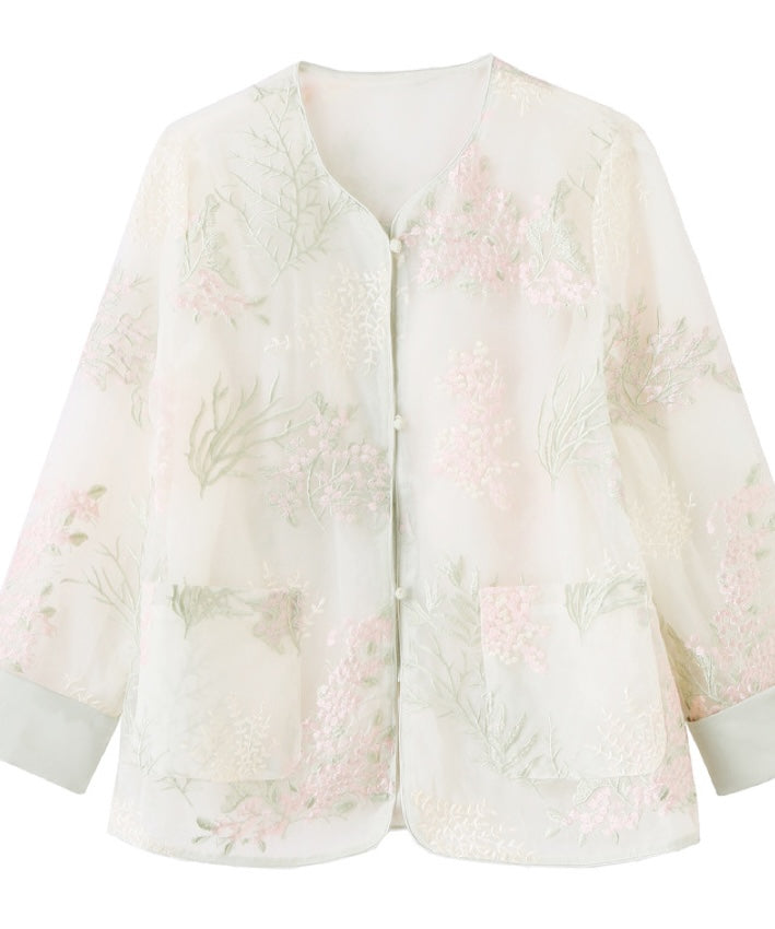Bri Organza Embroidery Cheongsam Jacket