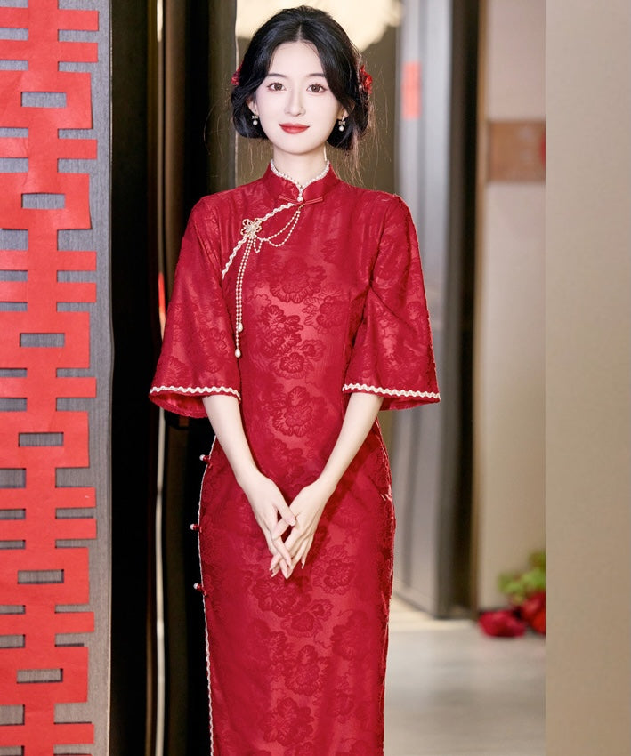 Bridal Red Autumn Cheongsam