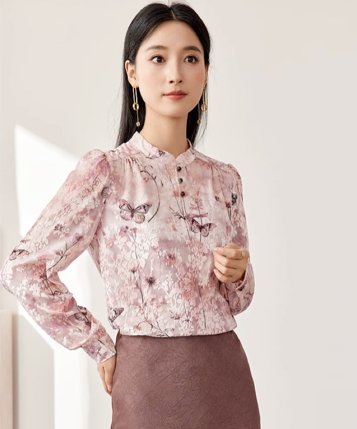 Jiexi Mandarin Collar Blouse