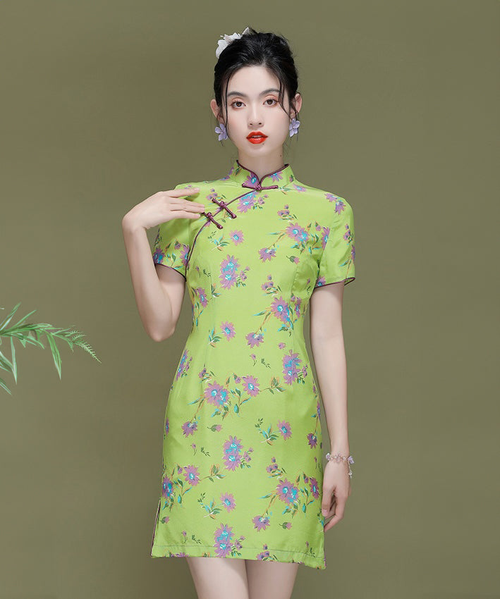 Tiffany's Lime Silk Cheongsam