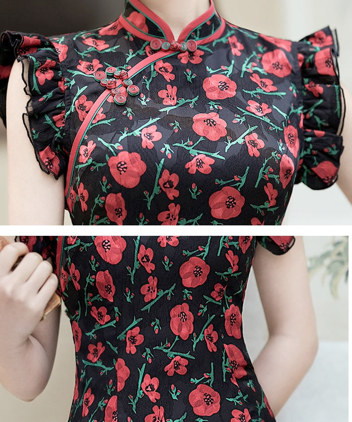 Missy Ruoxi's Rose Cheongsam