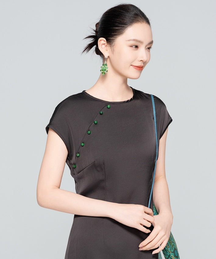 Tang Tang's Oriental Inspired Black Dress
