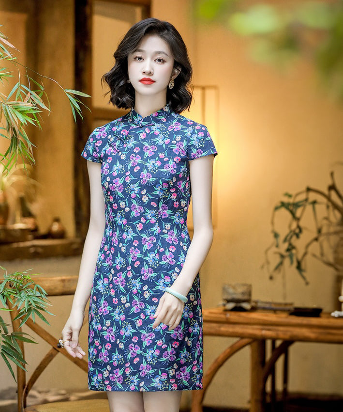 Nara's Floral Print Cheongsam
