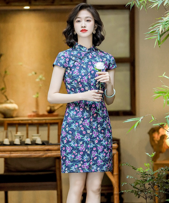 Nara's Floral Print Cheongsam