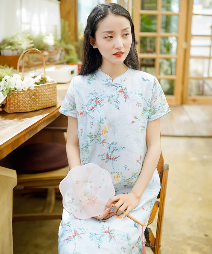 Jo Pastel Blue Casual Cheongsam