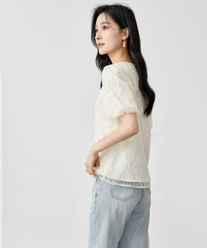 Daisy Lace Cheongsam Blouse